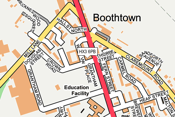 HX3 6PB map - OS OpenMap – Local (Ordnance Survey)