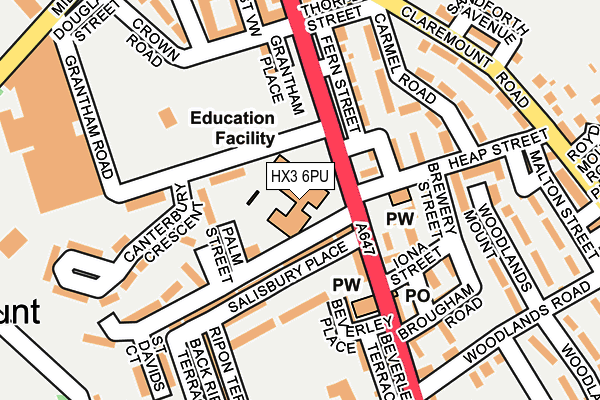 HX3 6PU map - OS OpenMap – Local (Ordnance Survey)