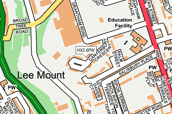 HX3 6PW map - OS OpenMap – Local (Ordnance Survey)