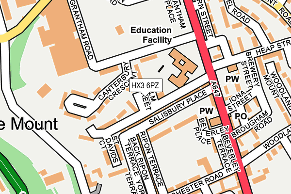 HX3 6PZ map - OS OpenMap – Local (Ordnance Survey)