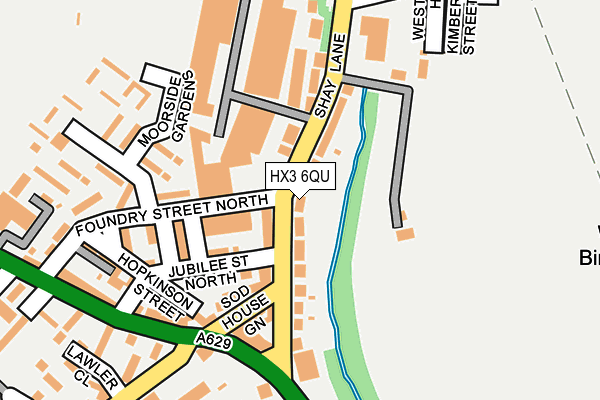 HX3 6QU map - OS OpenMap – Local (Ordnance Survey)