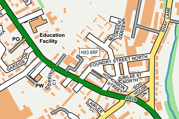 HX3 6RF map - OS OpenMap – Local (Ordnance Survey)
