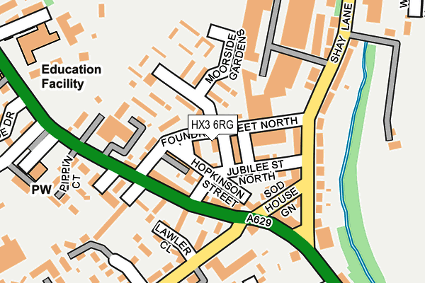 HX3 6RG map - OS OpenMap – Local (Ordnance Survey)