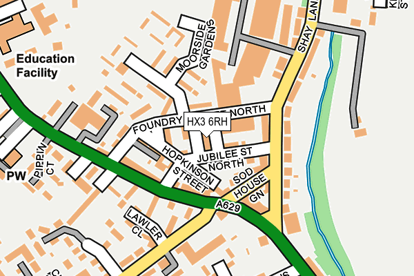 HX3 6RH map - OS OpenMap – Local (Ordnance Survey)