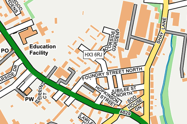 HX3 6RJ map - OS OpenMap – Local (Ordnance Survey)