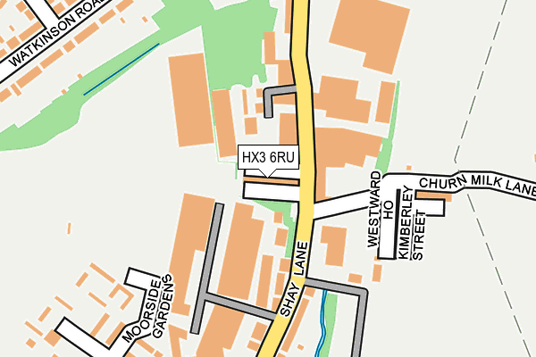 HX3 6RU map - OS OpenMap – Local (Ordnance Survey)