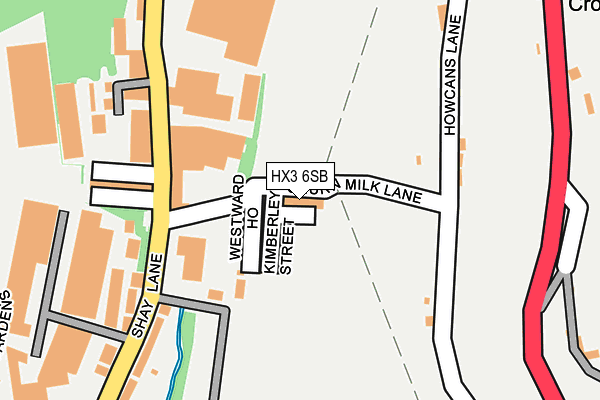 HX3 6SB map - OS OpenMap – Local (Ordnance Survey)