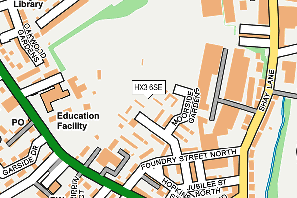 HX3 6SE map - OS OpenMap – Local (Ordnance Survey)