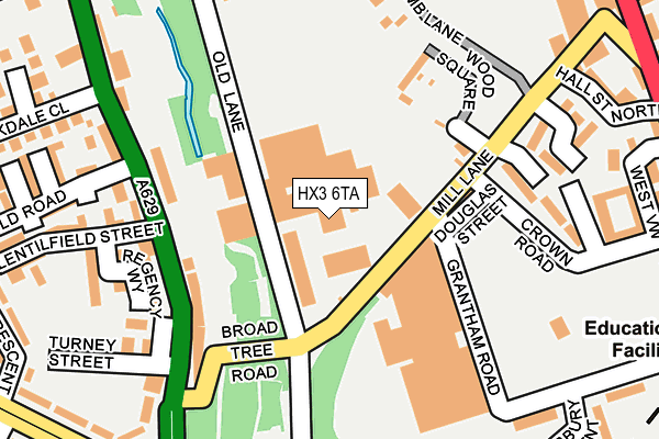 HX3 6TA map - OS OpenMap – Local (Ordnance Survey)