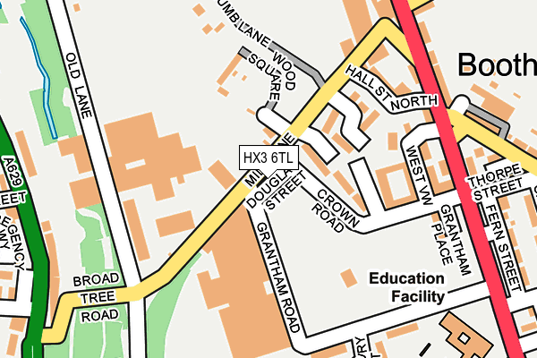 HX3 6TL map - OS OpenMap – Local (Ordnance Survey)