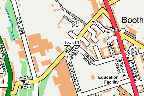 HX3 6TN map - OS OpenMap – Local (Ordnance Survey)