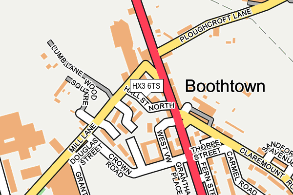 HX3 6TS map - OS OpenMap – Local (Ordnance Survey)