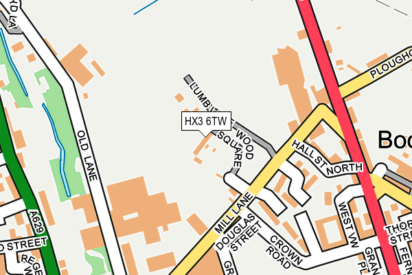 HX3 6TW map - OS OpenMap – Local (Ordnance Survey)