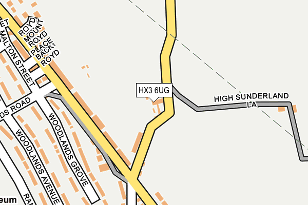 HX3 6UG map - OS OpenMap – Local (Ordnance Survey)