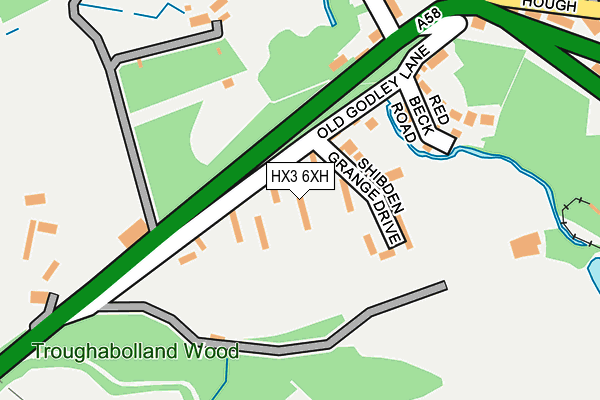 HX3 6XH map - OS OpenMap – Local (Ordnance Survey)