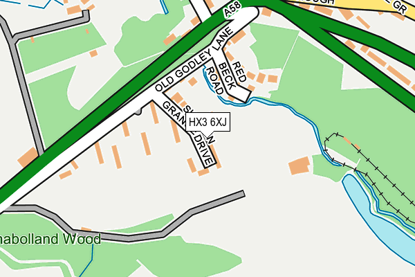HX3 6XJ map - OS OpenMap – Local (Ordnance Survey)