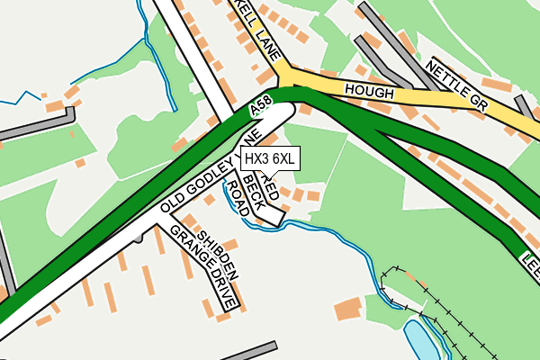 HX3 6XL map - OS OpenMap – Local (Ordnance Survey)