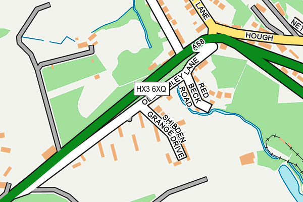 HX3 6XQ map - OS OpenMap – Local (Ordnance Survey)