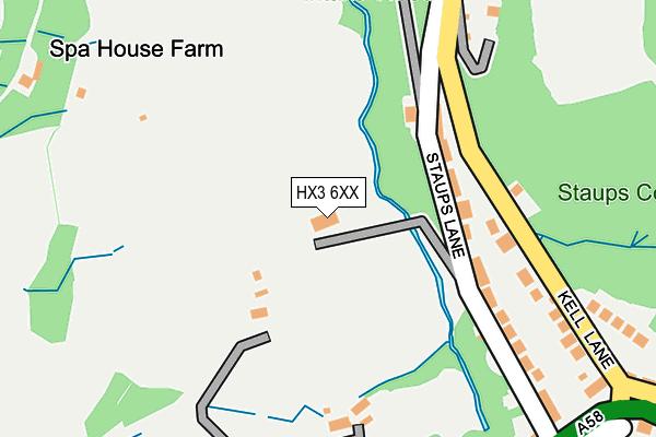 HX3 6XX map - OS OpenMap – Local (Ordnance Survey)