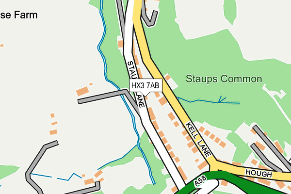 HX3 7AB map - OS OpenMap – Local (Ordnance Survey)
