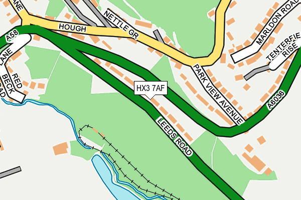 HX3 7AF map - OS OpenMap – Local (Ordnance Survey)