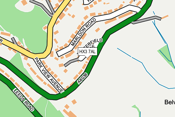 HX3 7AL map - OS OpenMap – Local (Ordnance Survey)