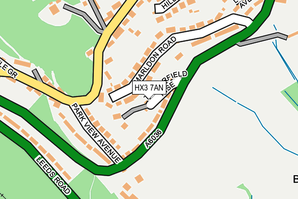 HX3 7AN map - OS OpenMap – Local (Ordnance Survey)