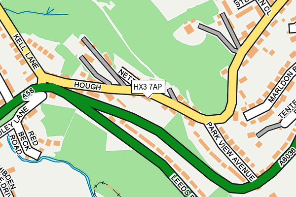 HX3 7AP map - OS OpenMap – Local (Ordnance Survey)
