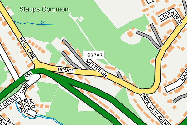 HX3 7AR map - OS OpenMap – Local (Ordnance Survey)