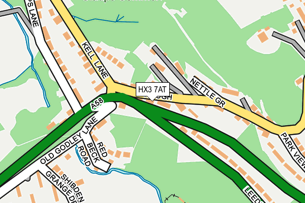 HX3 7AT map - OS OpenMap – Local (Ordnance Survey)