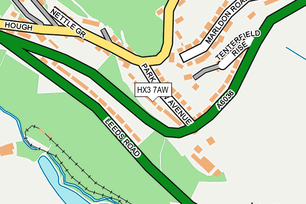 HX3 7AW map - OS OpenMap – Local (Ordnance Survey)