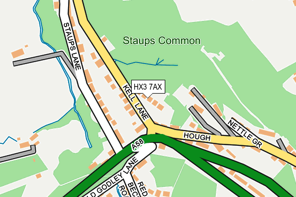 HX3 7AX map - OS OpenMap – Local (Ordnance Survey)