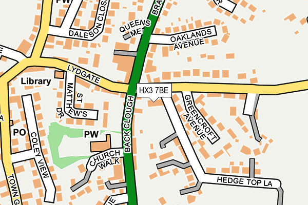 HX3 7BE map - OS OpenMap – Local (Ordnance Survey)