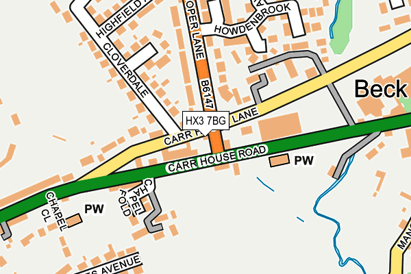 HX3 7BG map - OS OpenMap – Local (Ordnance Survey)
