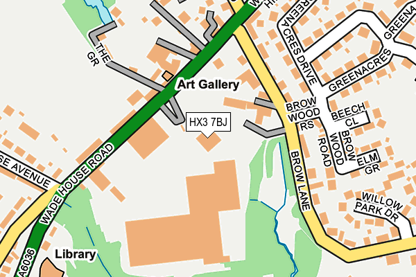 HX3 7BJ map - OS OpenMap – Local (Ordnance Survey)