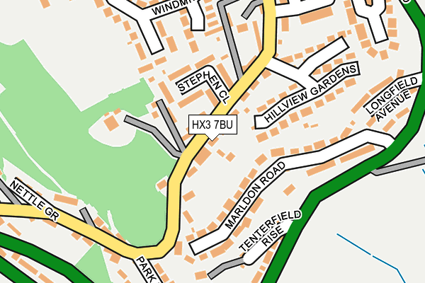 HX3 7BU map - OS OpenMap – Local (Ordnance Survey)
