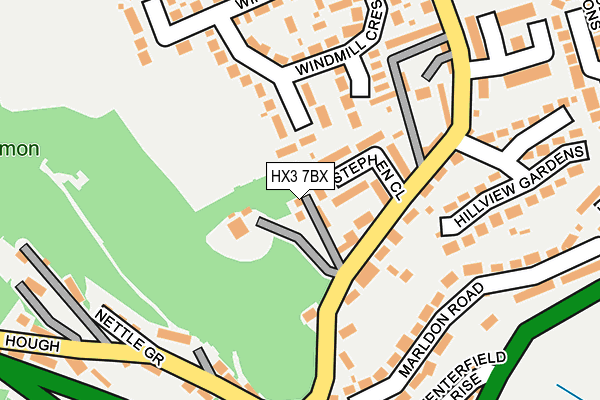 HX3 7BX map - OS OpenMap – Local (Ordnance Survey)