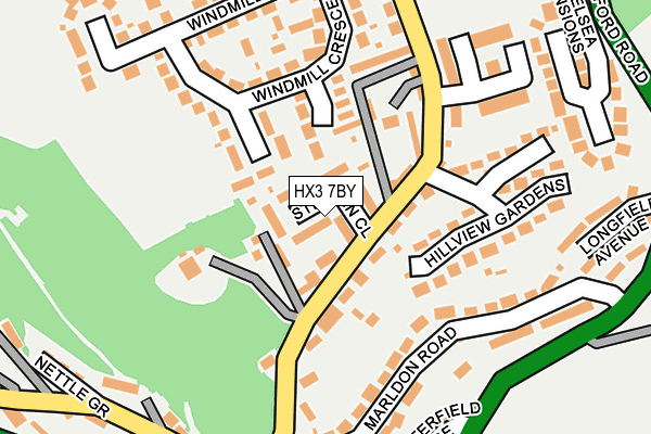 HX3 7BY map - OS OpenMap – Local (Ordnance Survey)