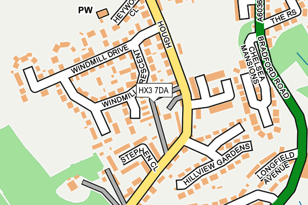 HX3 7DA map - OS OpenMap – Local (Ordnance Survey)