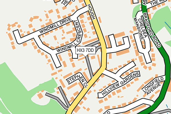 HX3 7DD map - OS OpenMap – Local (Ordnance Survey)