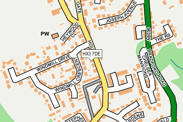 HX3 7DE map - OS OpenMap – Local (Ordnance Survey)