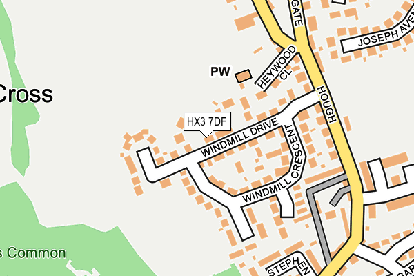 HX3 7DF map - OS OpenMap – Local (Ordnance Survey)