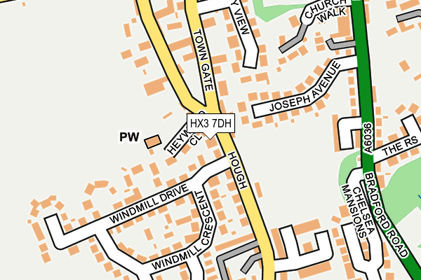 HX3 7DH map - OS OpenMap – Local (Ordnance Survey)