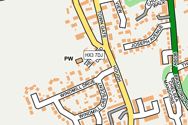 HX3 7DJ map - OS OpenMap – Local (Ordnance Survey)