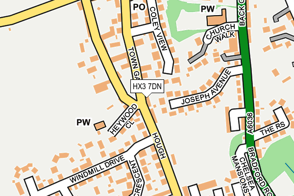 HX3 7DN map - OS OpenMap – Local (Ordnance Survey)