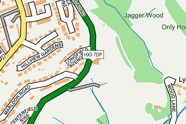 HX3 7DP map - OS OpenMap – Local (Ordnance Survey)