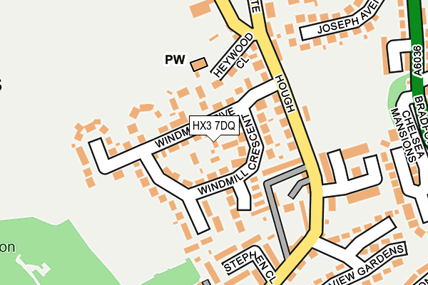 HX3 7DQ map - OS OpenMap – Local (Ordnance Survey)