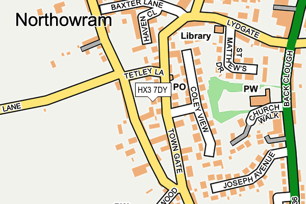 HX3 7DY map - OS OpenMap – Local (Ordnance Survey)