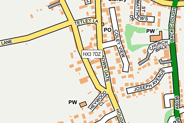 HX3 7DZ map - OS OpenMap – Local (Ordnance Survey)