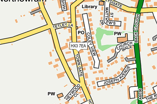 HX3 7EA map - OS OpenMap – Local (Ordnance Survey)